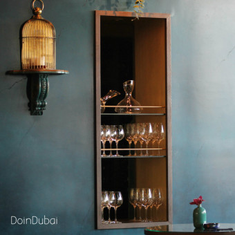 Coya Blue wall with Orchid