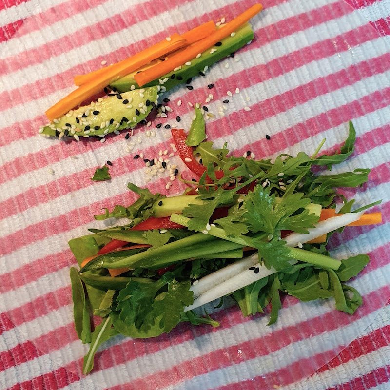 Healthy Spring Rolls DoinDubai place ingredients in 2 different places